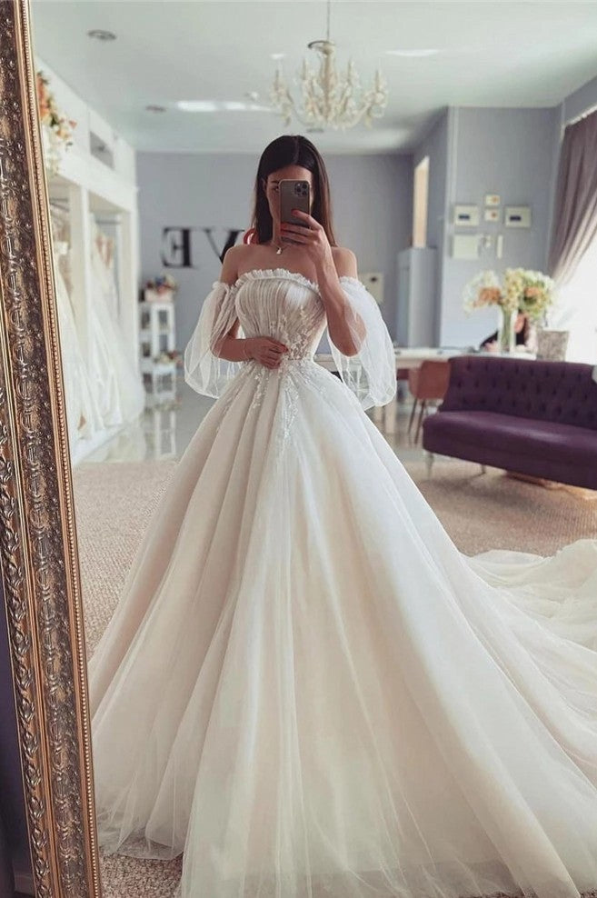 Fairy Boho Puff Sleeve Princess Vintage Bride Dress TANYA BRIDAL Fairy Boho Puff Sleeve Princess Vintage Bride Dress TANYA BRIDAL