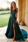V Neck Side Slit Sexy Long Prom Dresses, Evening Dress 03101350