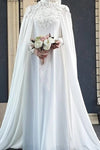 Muslim Cape Wedding Dress Lace Appliques With Hijab