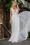 V-Neck Dot Tulle Wedding Dresses A Line ZW928