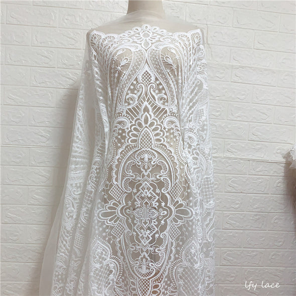 Embroidery Lace Material Dress Luxury Fabic