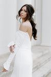 Simple Wedding Dress Long Sleeves Off The Shoulder Mermaid Bridal Gown