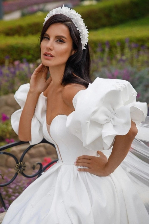 Satin Puff Wedding Sleeve Detachabe Bridal Accessories DG164