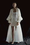 Satin Short Wedding Dresses With Long Sleeve Jacket DW693