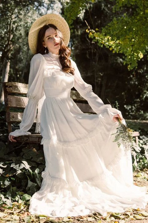 Vintage Wedding Dress Long Sleeves High Neck Robe De Marie TANYA BRIDAL Vintage Wedding Dress Long Sleeves High Neck Robe De Marie TANYA BRIDAL
