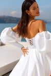 Puffy Satin Wedding Detachable Sleeve With Slim Chic ZG027