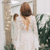 Long Flare Sleeve Lace Wedding Dresses Noivas chic DW569