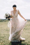 Floral Lace Embroidery Wedding Dresses Chic Abiti da Sposa ZW205