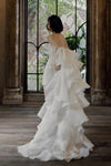 Exaggerated Layers Of Organza Satin Wedding Capes DJ178