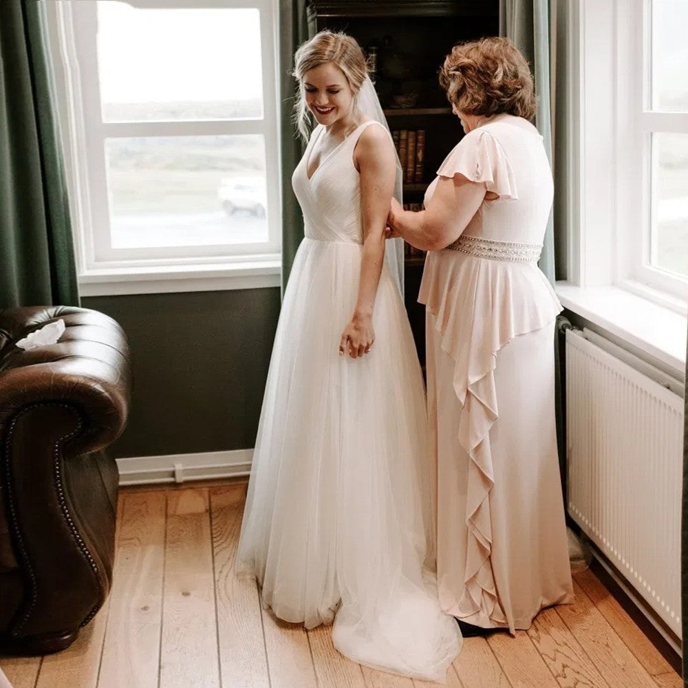 Tulle A Line Wedding Dresses Ruffles Elegant Country outside Bridal Go TANYA BRIDAL Tulle A Line Wedding Dresses Ruffles Elegant Country outside Bridal Go TANYA BRIDAL