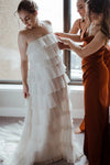 Tired Plisse Tulle A Line Wedding Dresses Loose Style ZW846