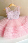 Pearl Beaded Puffy First Communion Gown Flower Girl Dresses
