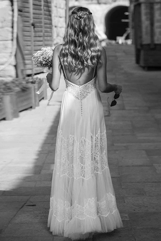 Sexy Backless Fashion Bohemian Wedding Dresses DW017