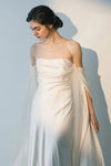 Silk Satin Wedding Dresses With Removeable Long Sleeves Chic DW634
