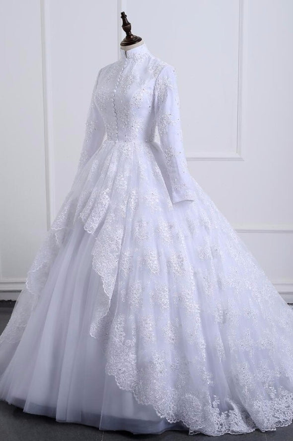 Lace Muslim Wedding Gowns Middles East Vestido De Noiva ZW011
