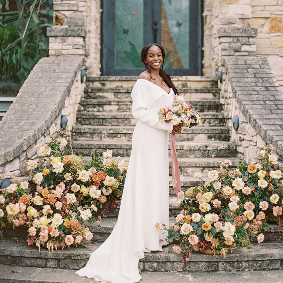 Simple Spring Summer V Neck Long Sleeves Wedding Dress Simple Spring Summer V Neck Long Sleeves Wedding Dress