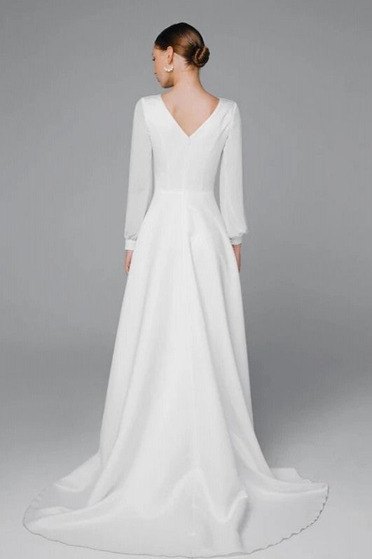 Robe De Mariee White Simple Beach Wedding Dress TANYA BRIDAL Robe De Mariee White Simple Beach Wedding Dress TANYA BRIDAL