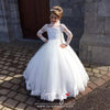 Stylish White Flower Girls Dress for Wedding Party TBF016