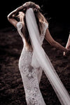 Elegant Nude Mermaid Lace Wedding Dress SPF071