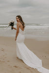Mermaid Simple Soft Satin Wedding Dresses Backless Vestido De Noivas Chic ZW768