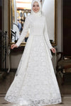 Classic Romantic A Line Lace Wedding Dress With Hijab