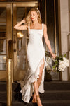 Wildly Romantic Rose Lace Wedding Dresses Asymmetrical Split ZW700