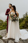 A Line Bohemian Chiffon Long Wedding Dresses TBW52