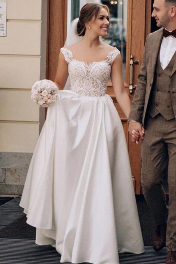 Wedding Dresses Cap Sleeve Vestido De noivas ZW302
