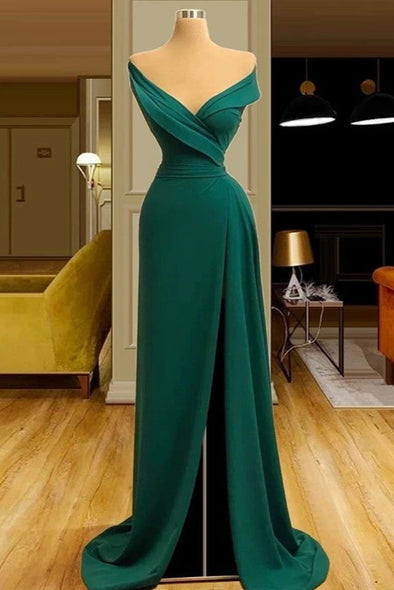 Dark Green Evening Dresses Mermaid Long Fairy Prom Dresses