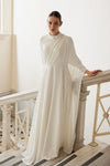 Simple  Muslim Wedding Dress With Flare Cape