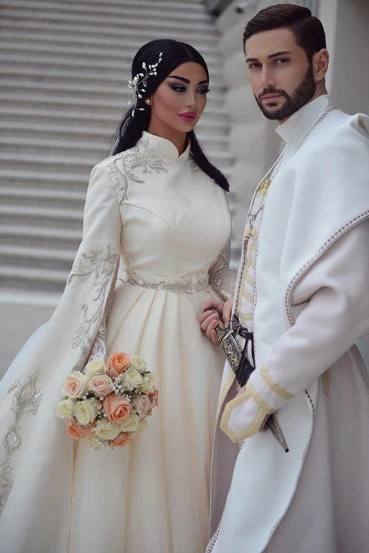 Muslim Wedding Dresses With Long Luxury Sleeve – TANYA BRIDAL Muslim Wedding Dresses With Long Luxury Sleeve – TANYA BRIDAL
