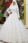 Vestidos De Novia Muslim Lace Wedding Dress Vintage Long Sleeves