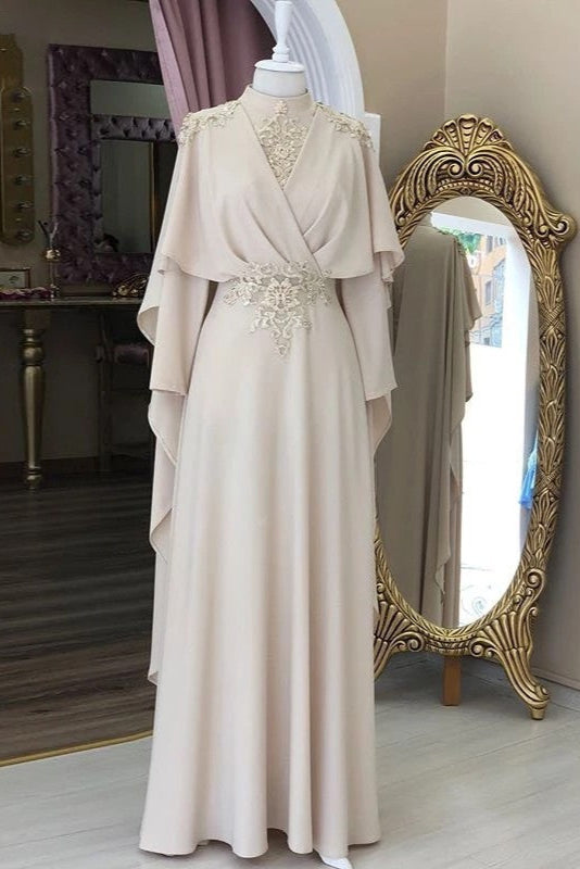 Full Sleeve Robe De Soiree Dubai Moroccan Kaftan Evening Dresses