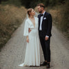 Deep V-Neck Wedding Dresses Flare Sleeve DW426
