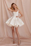 Short Mini Puffy Satin Wedding Dresss LTDZ449