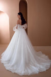 Wedding Dresses With Detachable Sleeves Sweep Train Chic ZW820