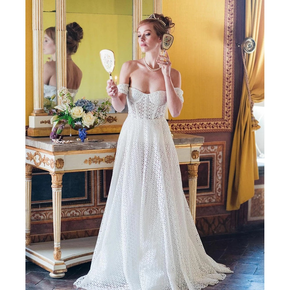 Chic Ivory A-line Lace Prom Dress TANYA BRIDAL Chic Ivory A-line Lace Prom Dress TANYA BRIDAL