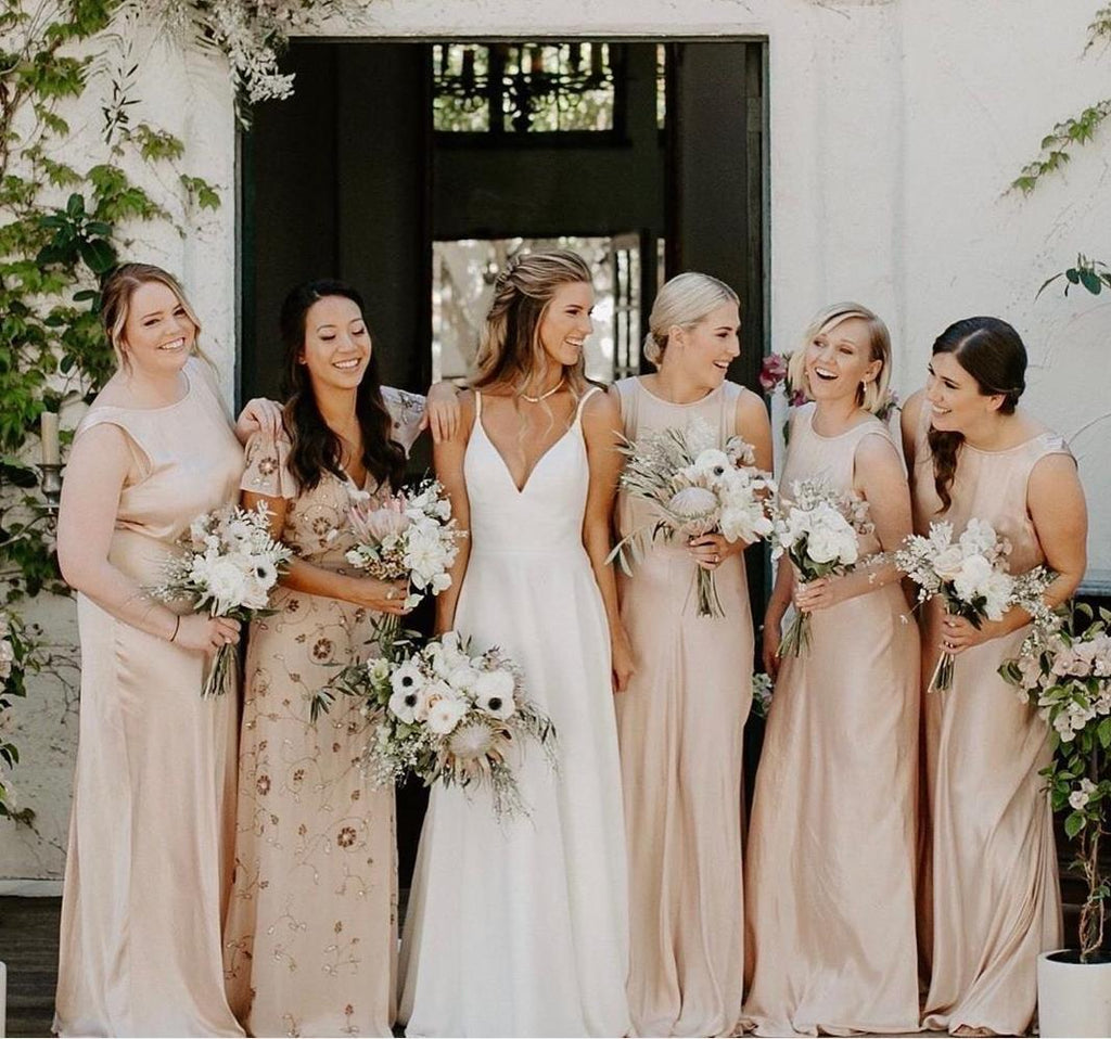 Scoop Neck Champange Bridesmaid Dress Mermaid TANYA BRIDAL Scoop Neck Champange Bridesmaid Dress Mermaid TANYA BRIDAL