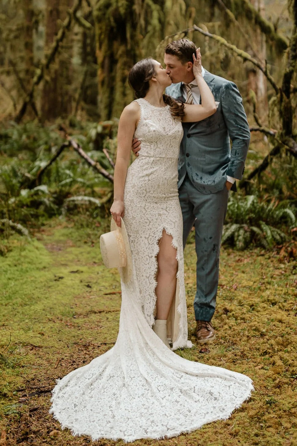 Front Split Bohemian Backless Lace Mermaid Wedding Dresses ZW663 TANYA BRIDAL Front Split Bohemian Backless Lace Mermaid Wedding Dresses ZW663 TANYA BRIDAL