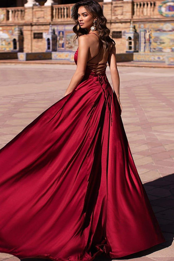 Deep V Two Sides Slit Sexy Women Prom Dress Dress Gown