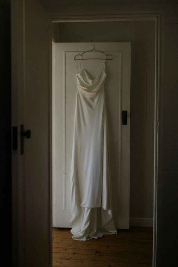 Silk Satin Simple Wedding Dresses Boho Bridal Gowns ZW723
