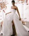 Simple Satin Spring Long Wedding Dress A Line 2022