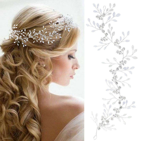 Bride Handmade Sliver Crystal Headband SPF019