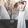 Boho V-Neck Backless Beach Casual Wedding Dresses Bohemian Elegant Lace Straps Open Back Romantic Bridal Gowns