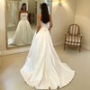 Simple Wedding Dresses Strapless Satin Vestido de Noiva Wedding Elegent Gown