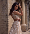 Boho Lace Wedding Dress Sexy Open Back Chic Beach Wedding Gowns