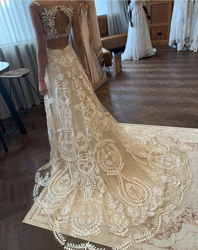 Boho Lace Wedding Dress Sexy Open Back Chic Beach Wedding Gowns – TANYA  BRIDAL