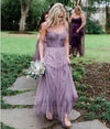 Elegant Tulle Bohemian Long Bridesmaid Dress