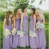 Lavender Sweetheart Long A Line Chiffon Bridesmaid Dresses