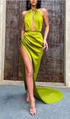 Vestidos De Fiesta Halter Neck Evening Dress Long